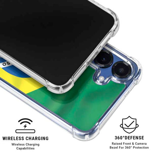Brazil Flag Galaxy S25 Plus Clear Case